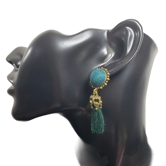 Fashion Jewelry Jewelry - Fashion Jewelry Green Gold Dangle Tassel Earrings